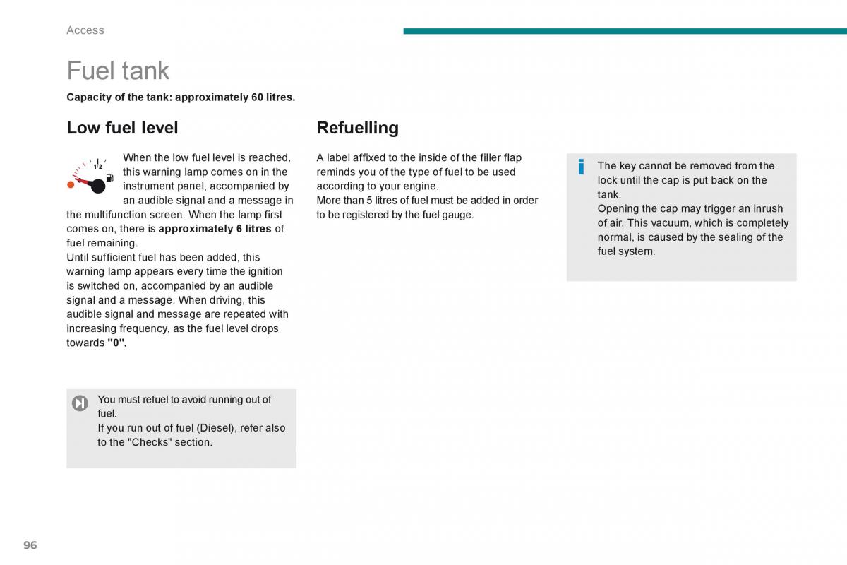 Peugeot 5008 owners manual / page 98