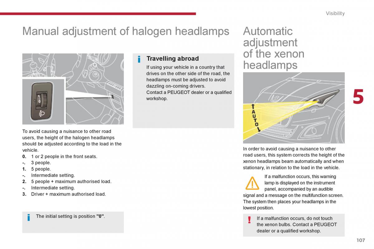 Peugeot 5008 owners manual / page 109