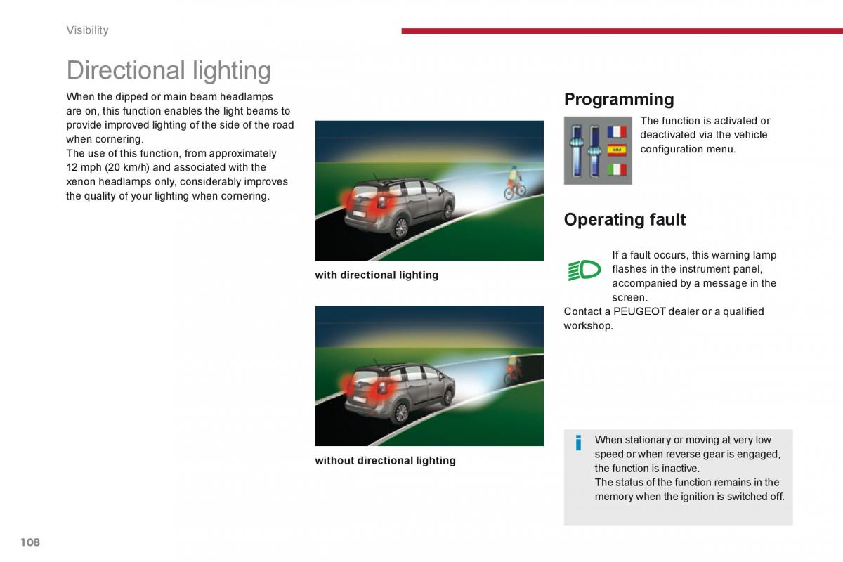 Peugeot 5008 owners manual / page 110