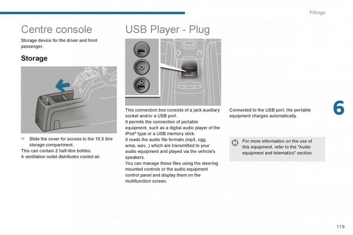 Peugeot 5008 owners manual / page 121