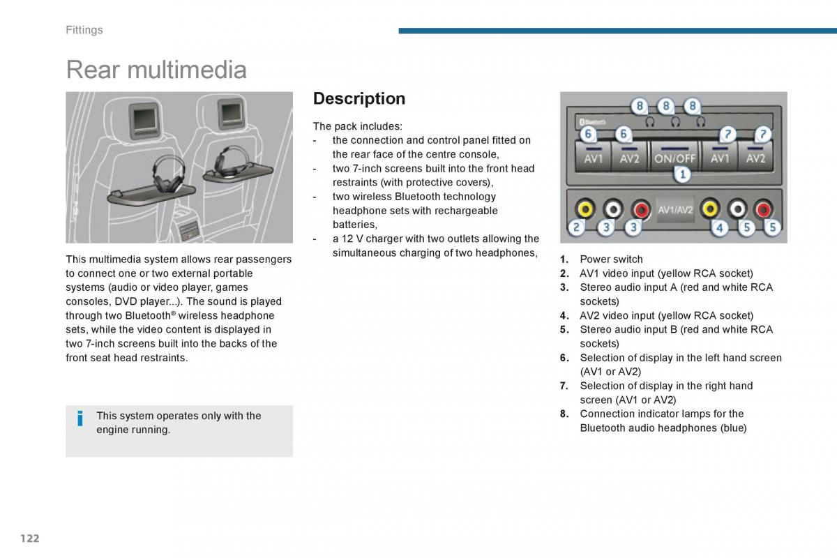 Peugeot 5008 owners manual / page 124