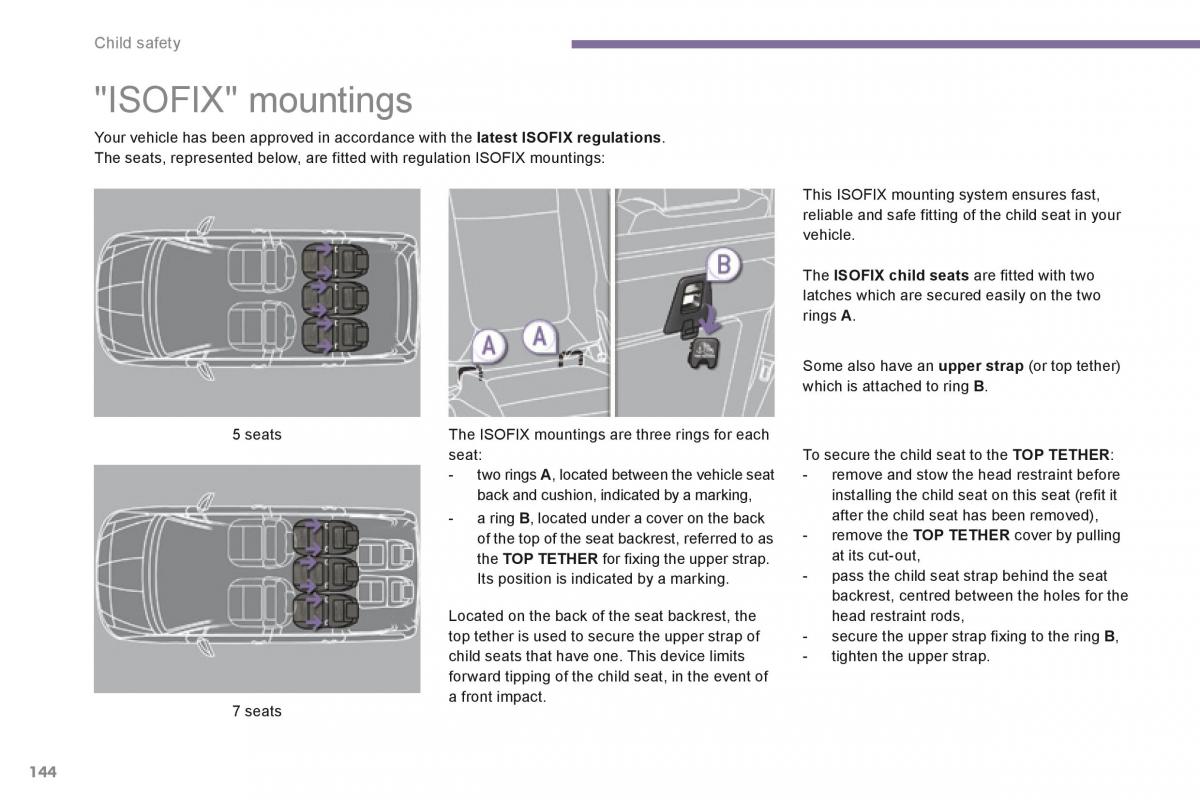 Peugeot 5008 owners manual / page 146