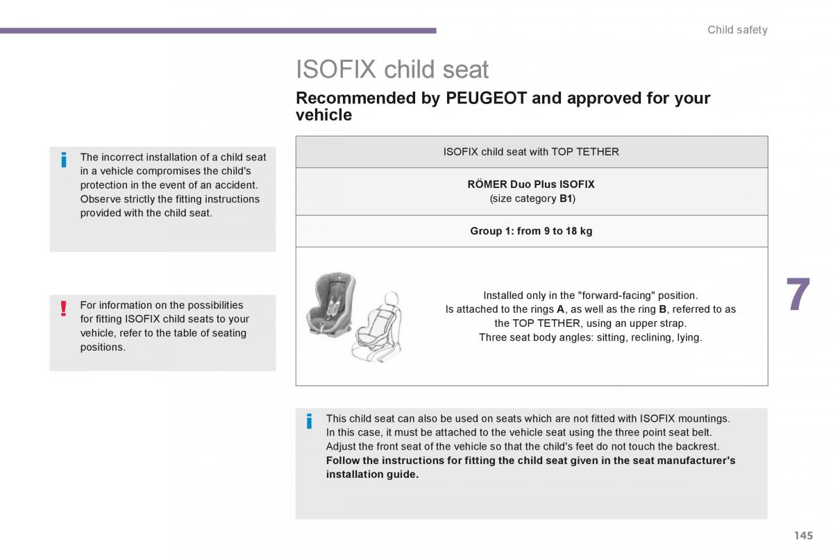 Peugeot 5008 owners manual / page 147