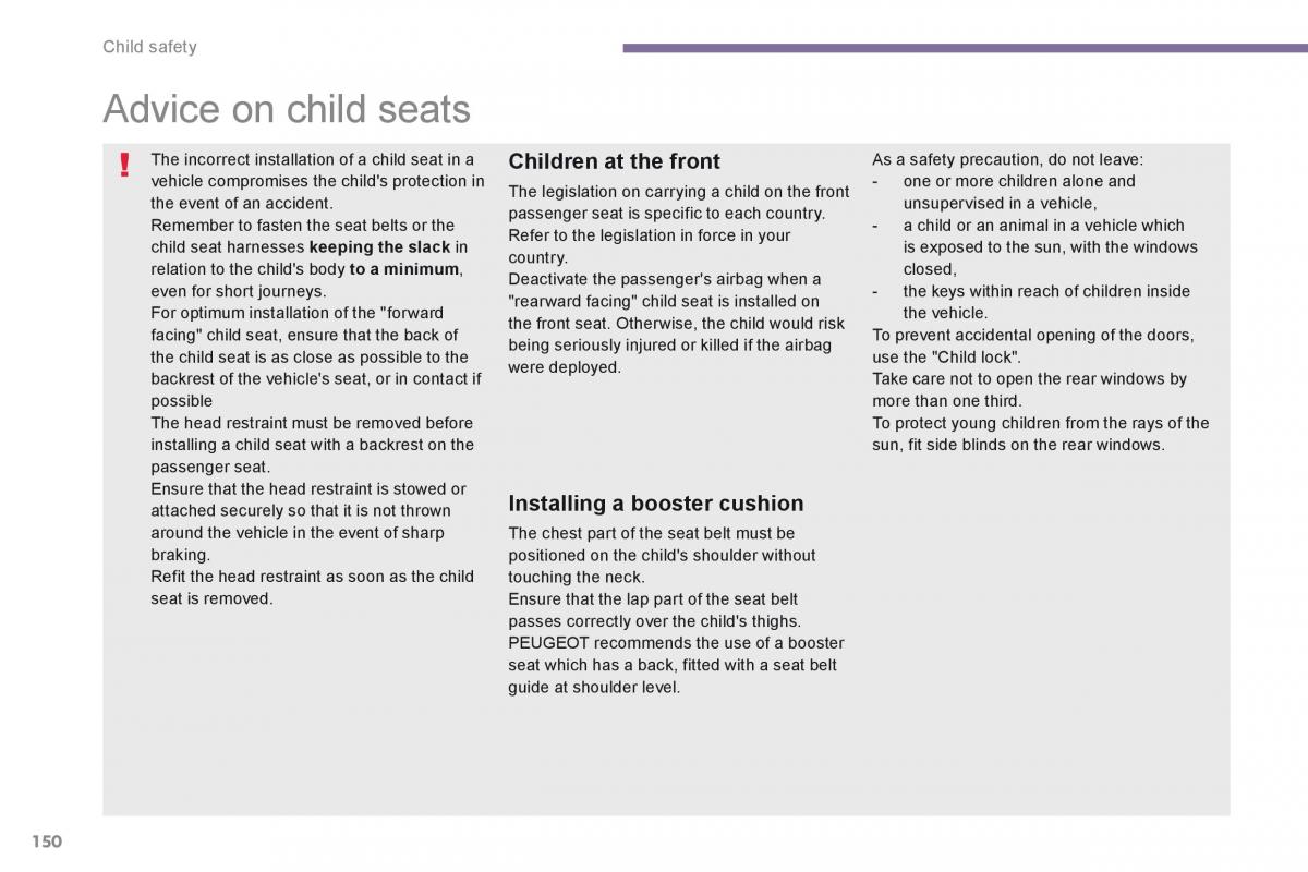 Peugeot 5008 owners manual / page 152