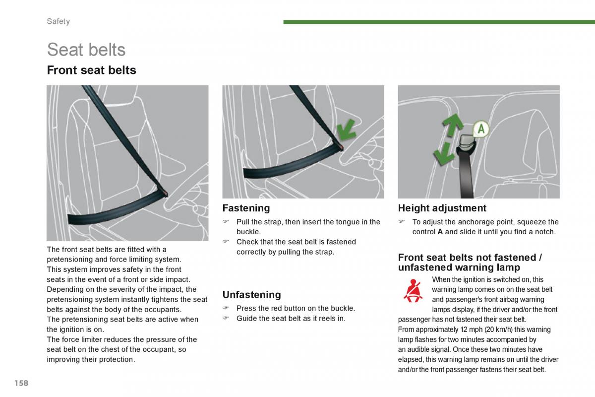 Peugeot 5008 owners manual / page 160