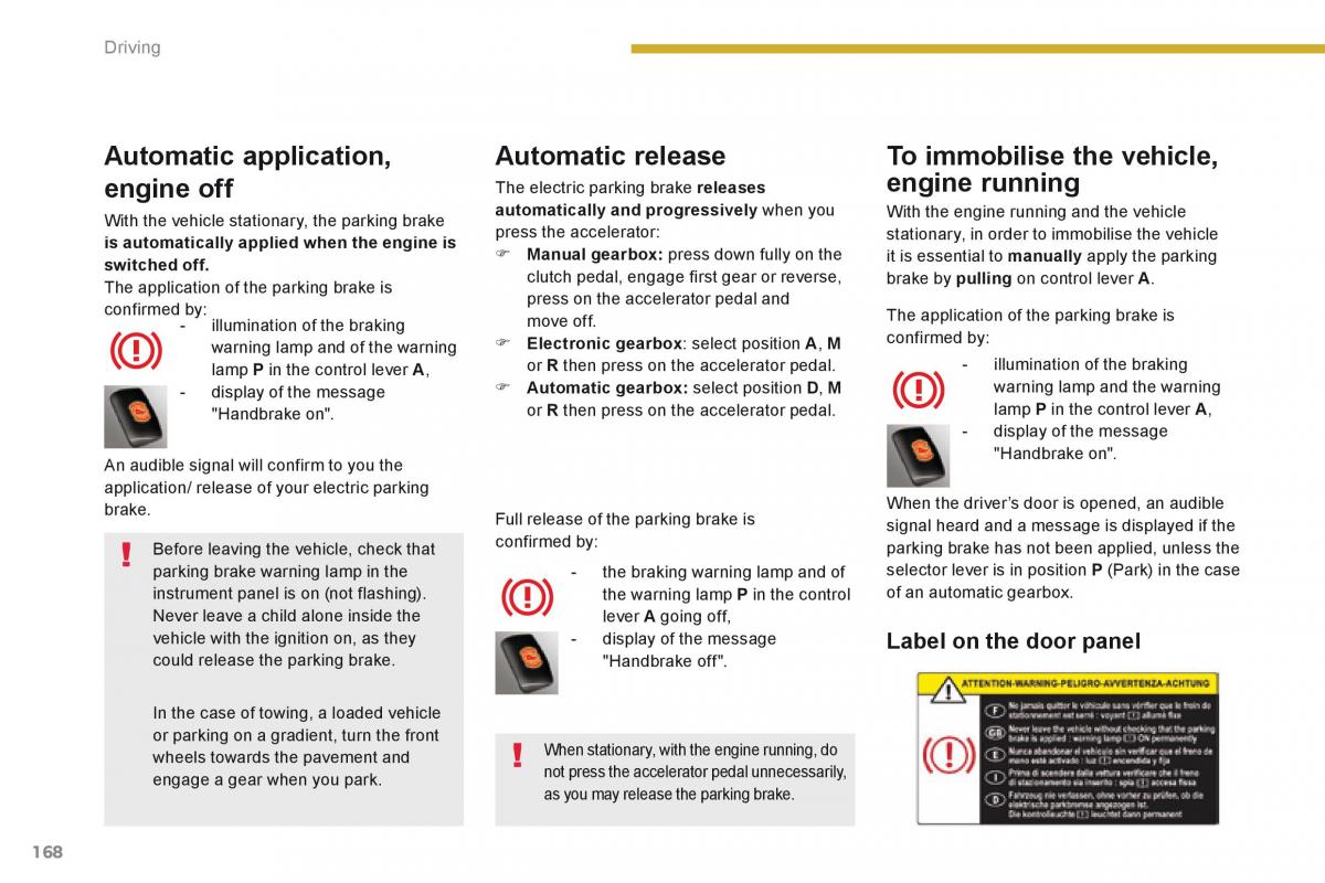 Peugeot 5008 owners manual / page 170