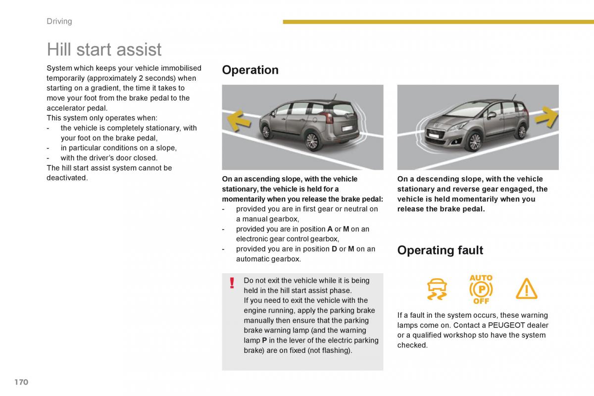 Peugeot 5008 owners manual / page 172