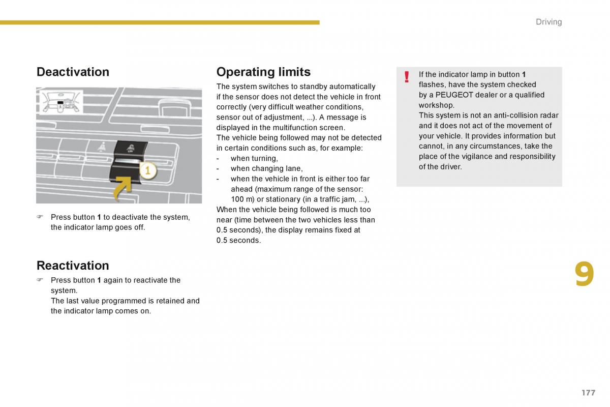 Peugeot 5008 owners manual / page 179