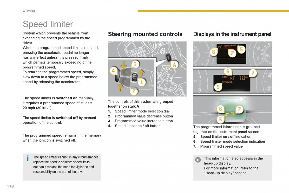 Peugeot 5008 owners manual / page 180