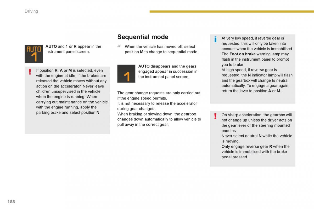 Peugeot 5008 owners manual / page 190