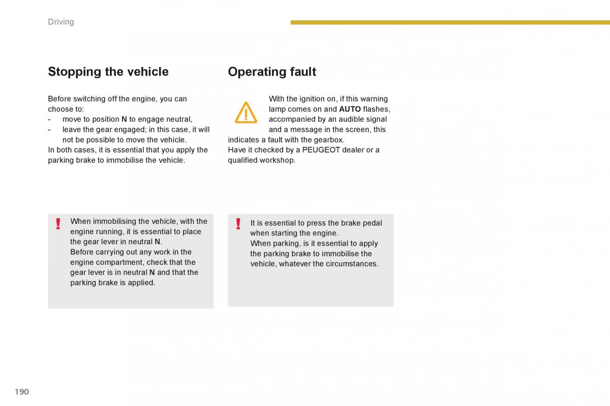 Peugeot 5008 owners manual / page 192