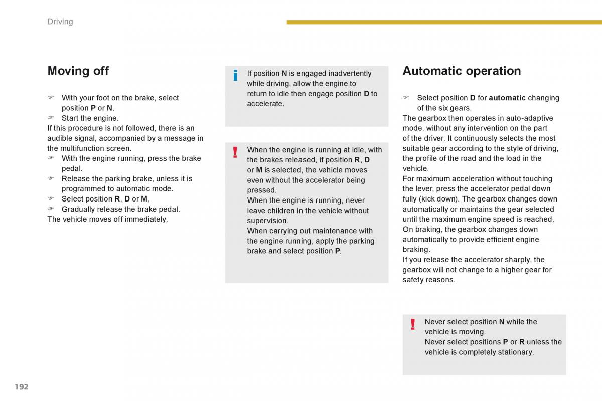 Peugeot 5008 owners manual / page 194