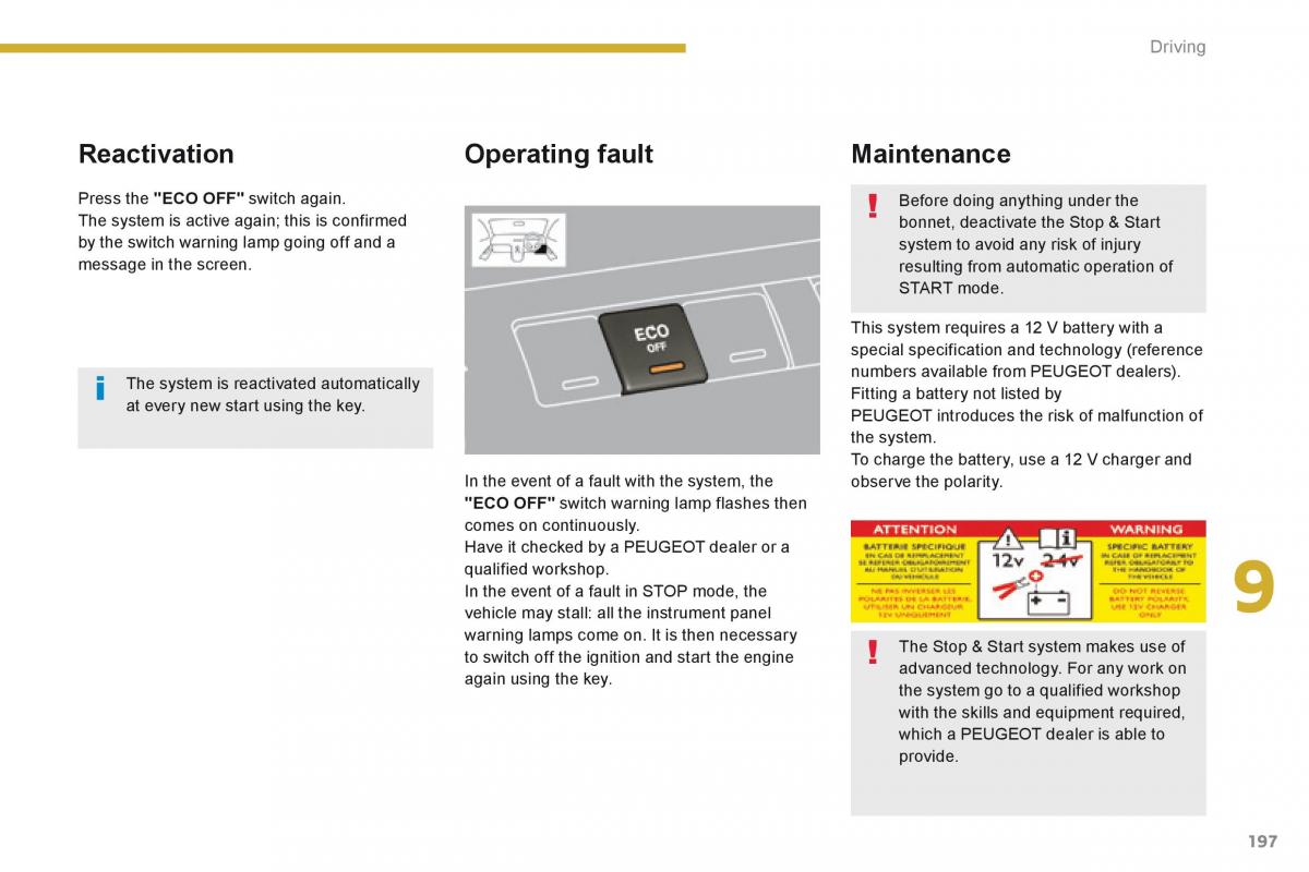 Peugeot 5008 owners manual / page 199