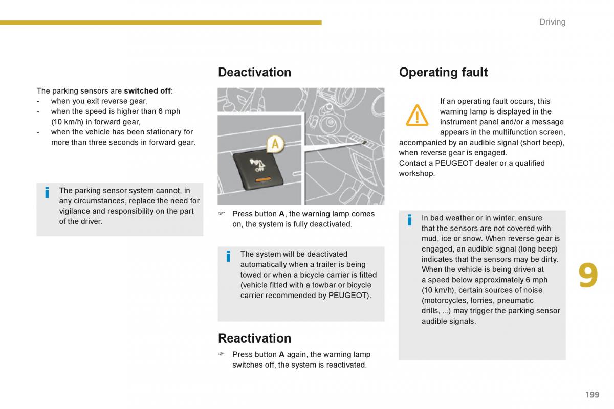 Peugeot 5008 owners manual / page 201