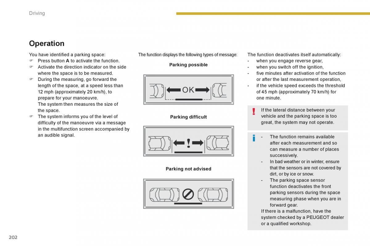 Peugeot 5008 owners manual / page 204