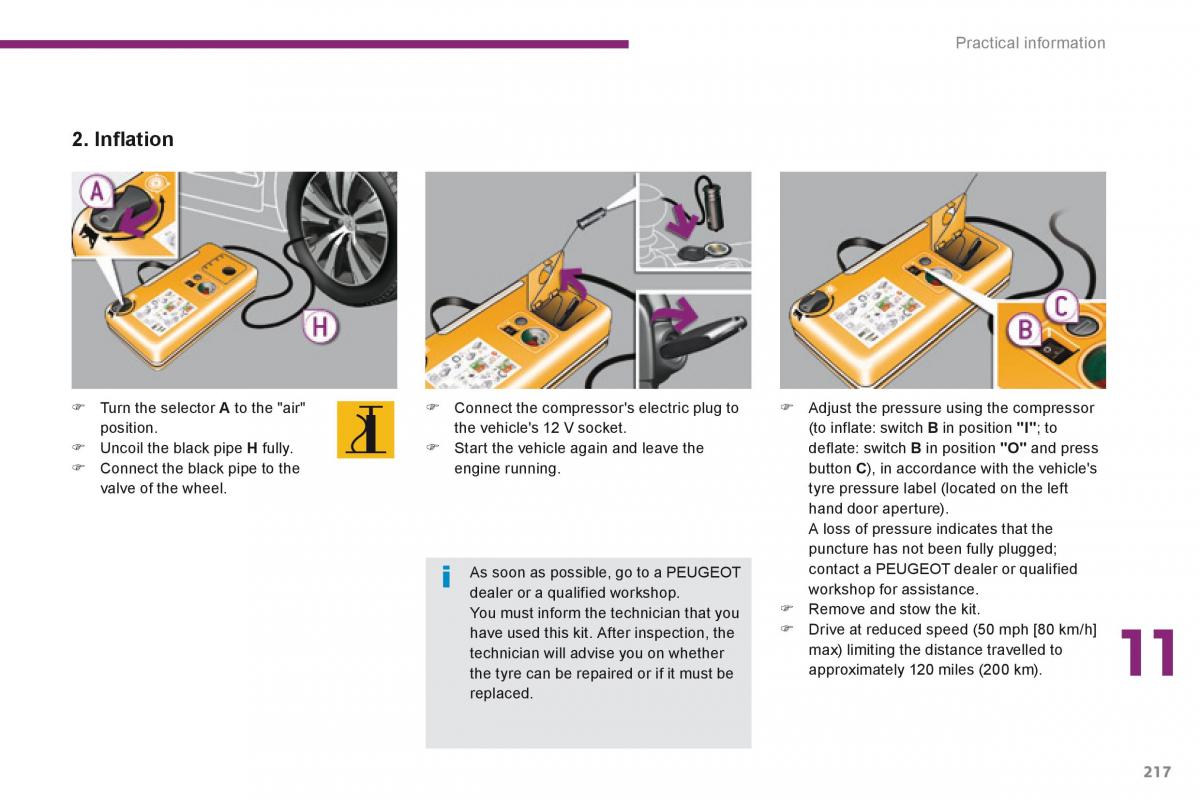 Peugeot 5008 owners manual / page 219