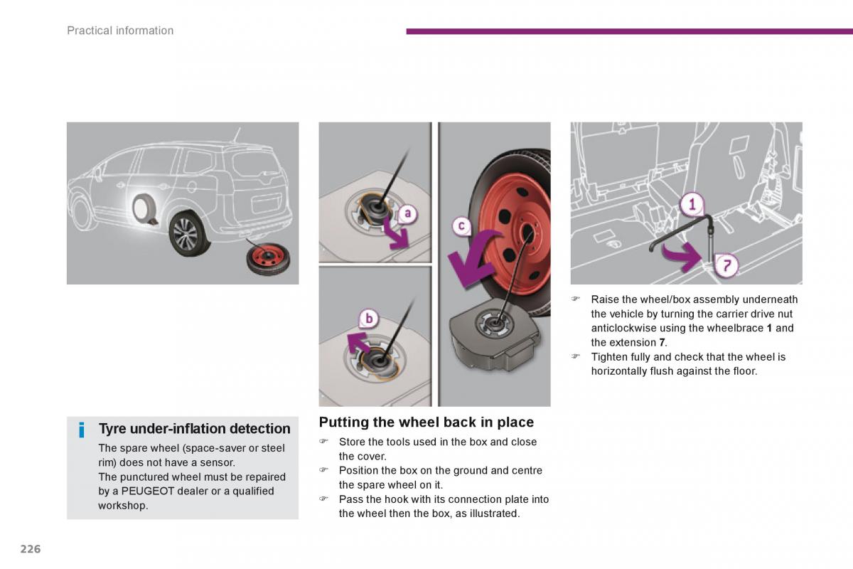 Peugeot 5008 owners manual / page 228