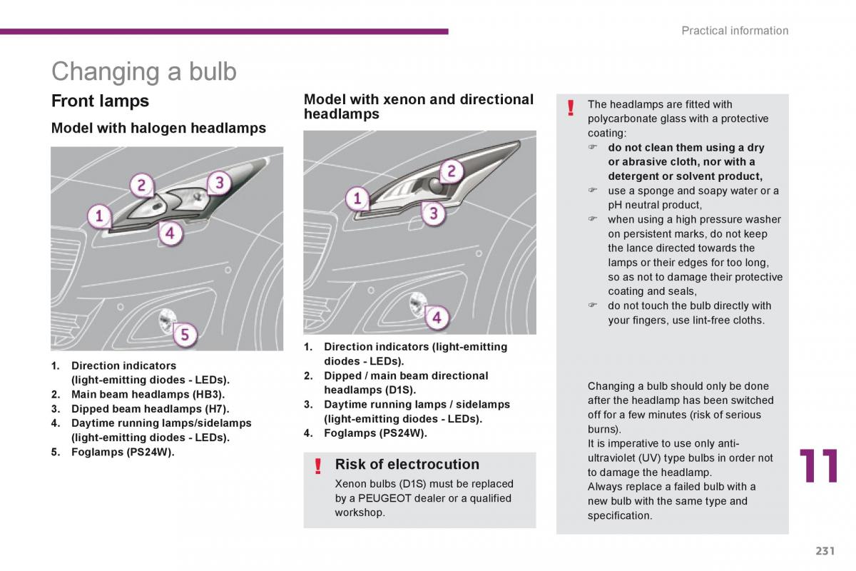 Peugeot 5008 owners manual / page 233