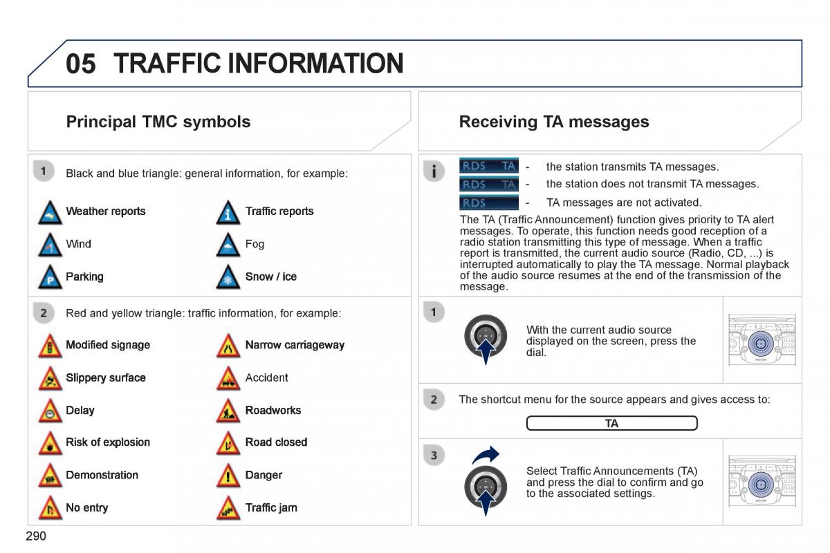 Peugeot 5008 owners manual / page 292