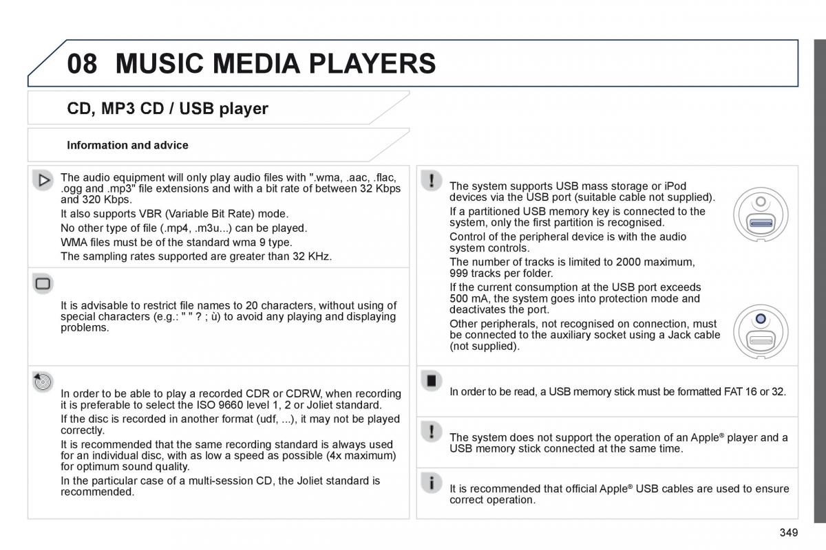 Peugeot 5008 owners manual / page 351