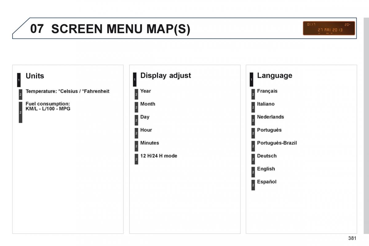 Peugeot 5008 owners manual / page 383