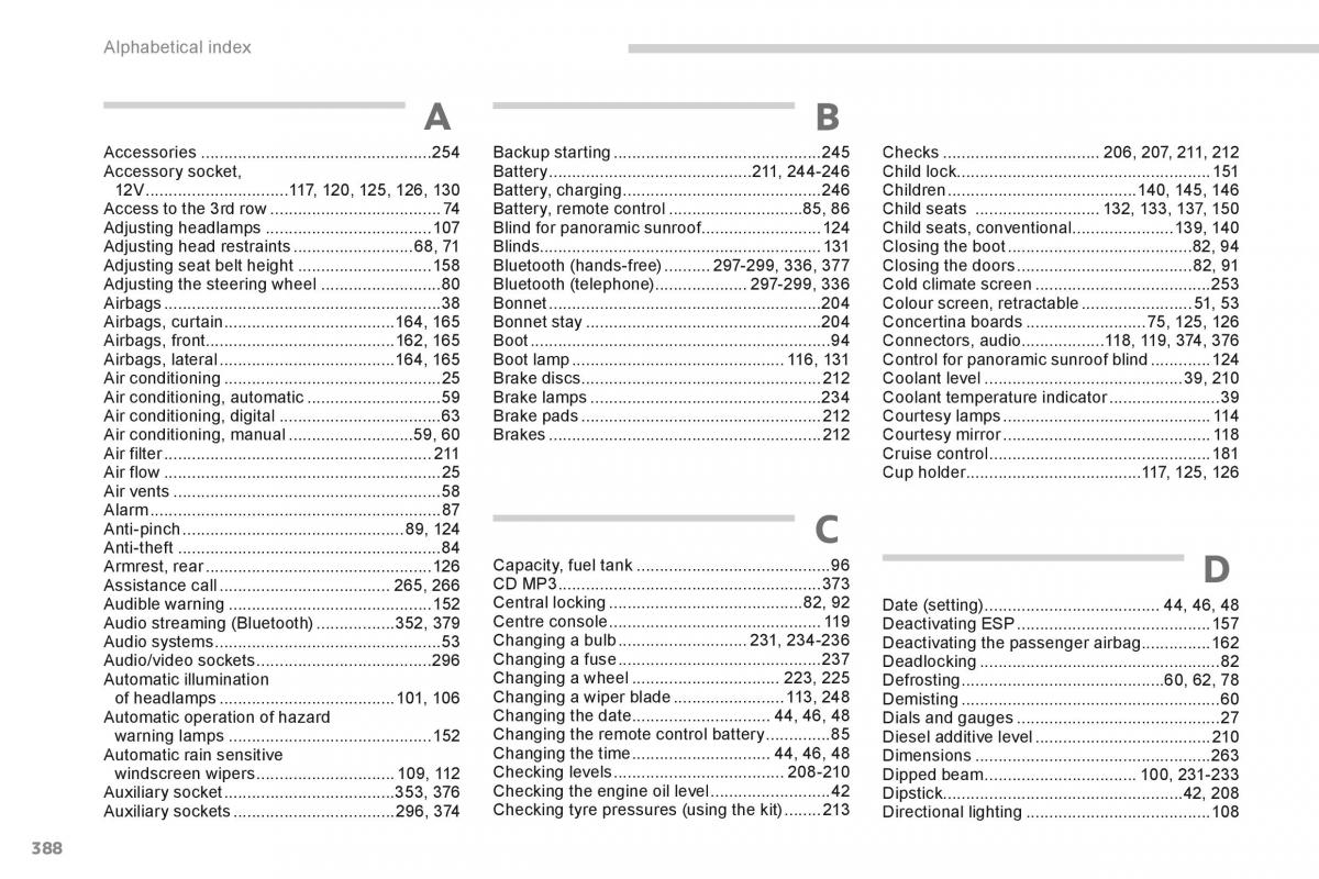 Peugeot 5008 owners manual / page 390