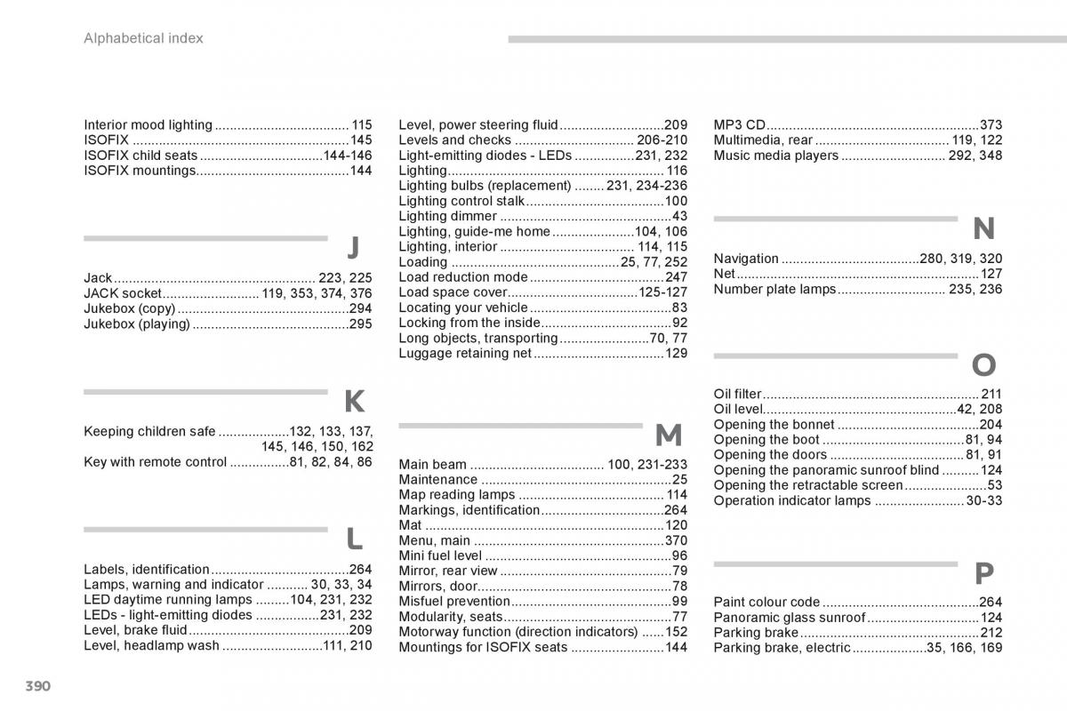 Peugeot 5008 owners manual / page 392