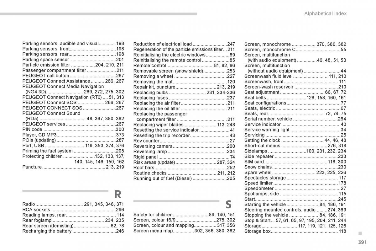 Peugeot 5008 owners manual / page 393