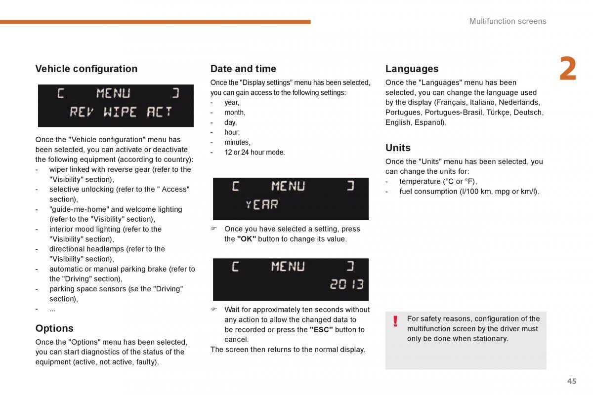 Peugeot 5008 owners manual / page 47