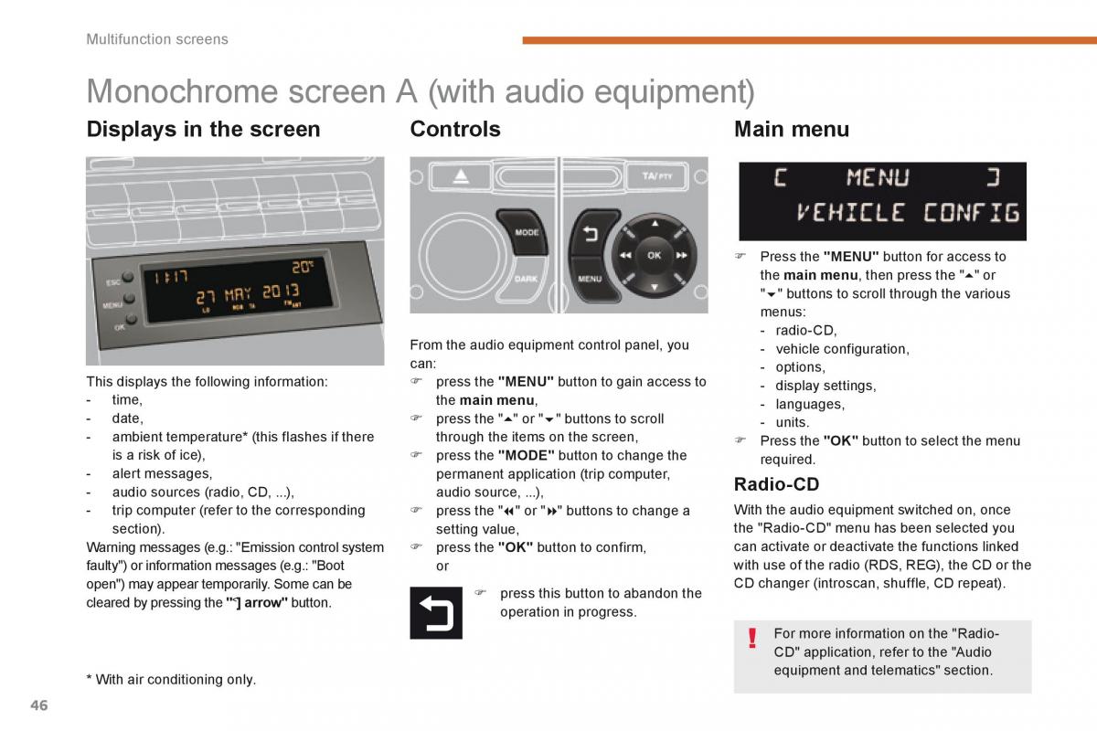 Peugeot 5008 owners manual / page 48