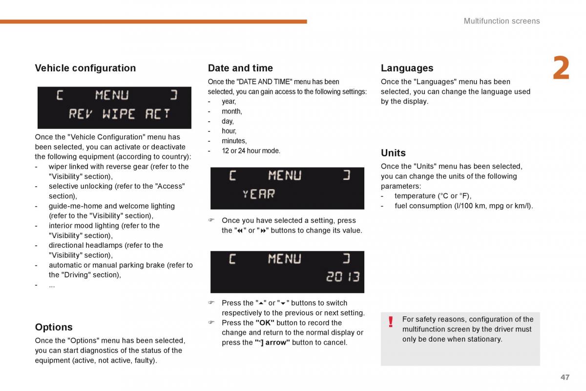 Peugeot 5008 owners manual / page 49