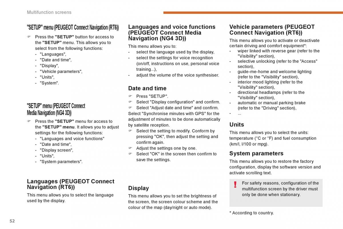 Peugeot 5008 owners manual / page 54