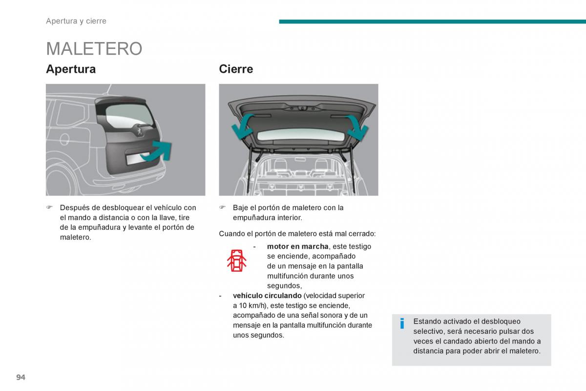 manual  Peugeot 5008 manual del propietario / page 96