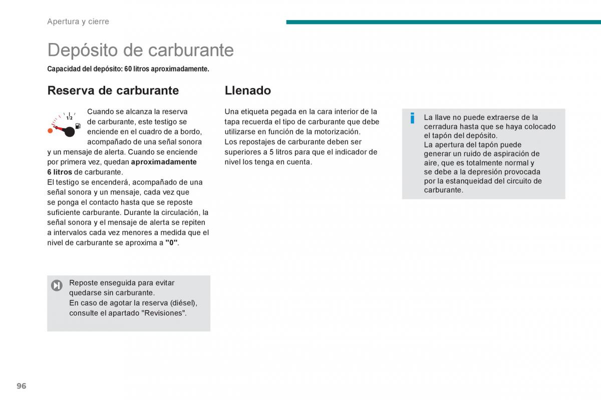 manual  Peugeot 5008 manual del propietario / page 98