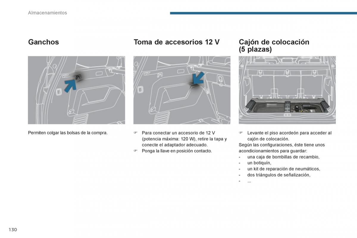 manual  Peugeot 5008 manual del propietario / page 132