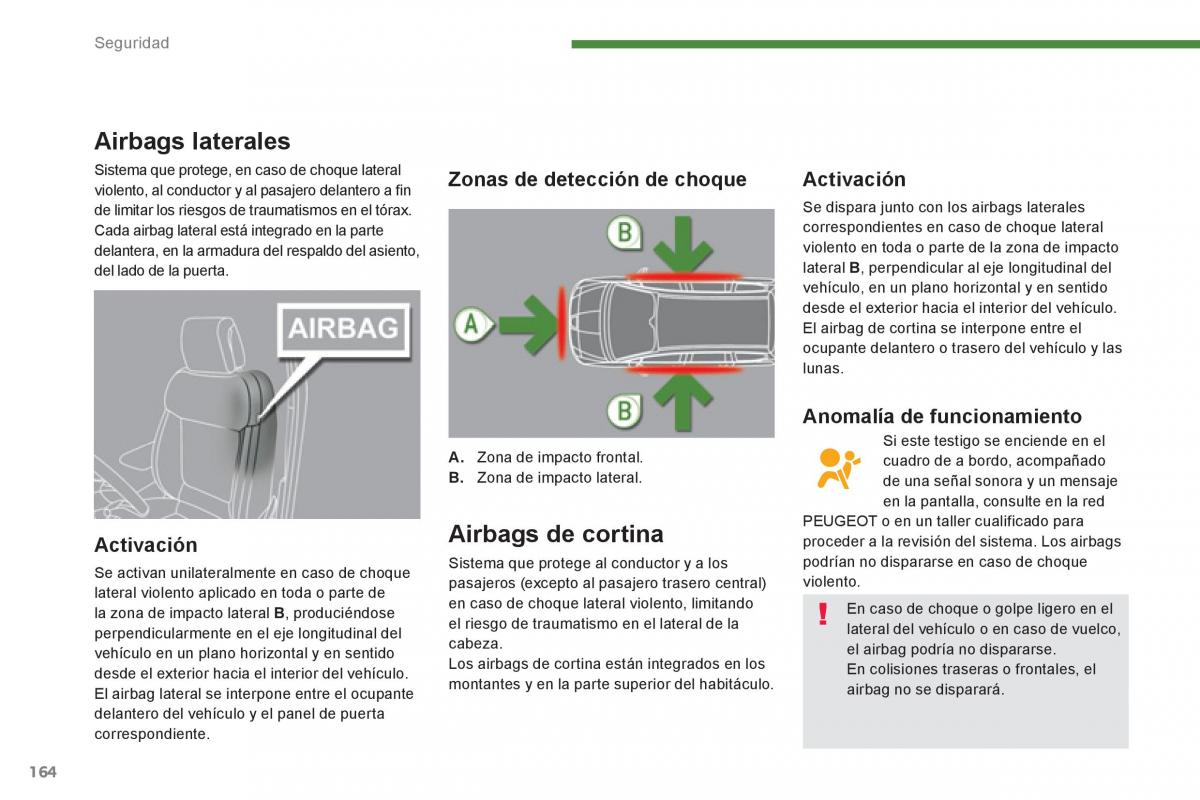 manual  Peugeot 5008 manual del propietario / page 166