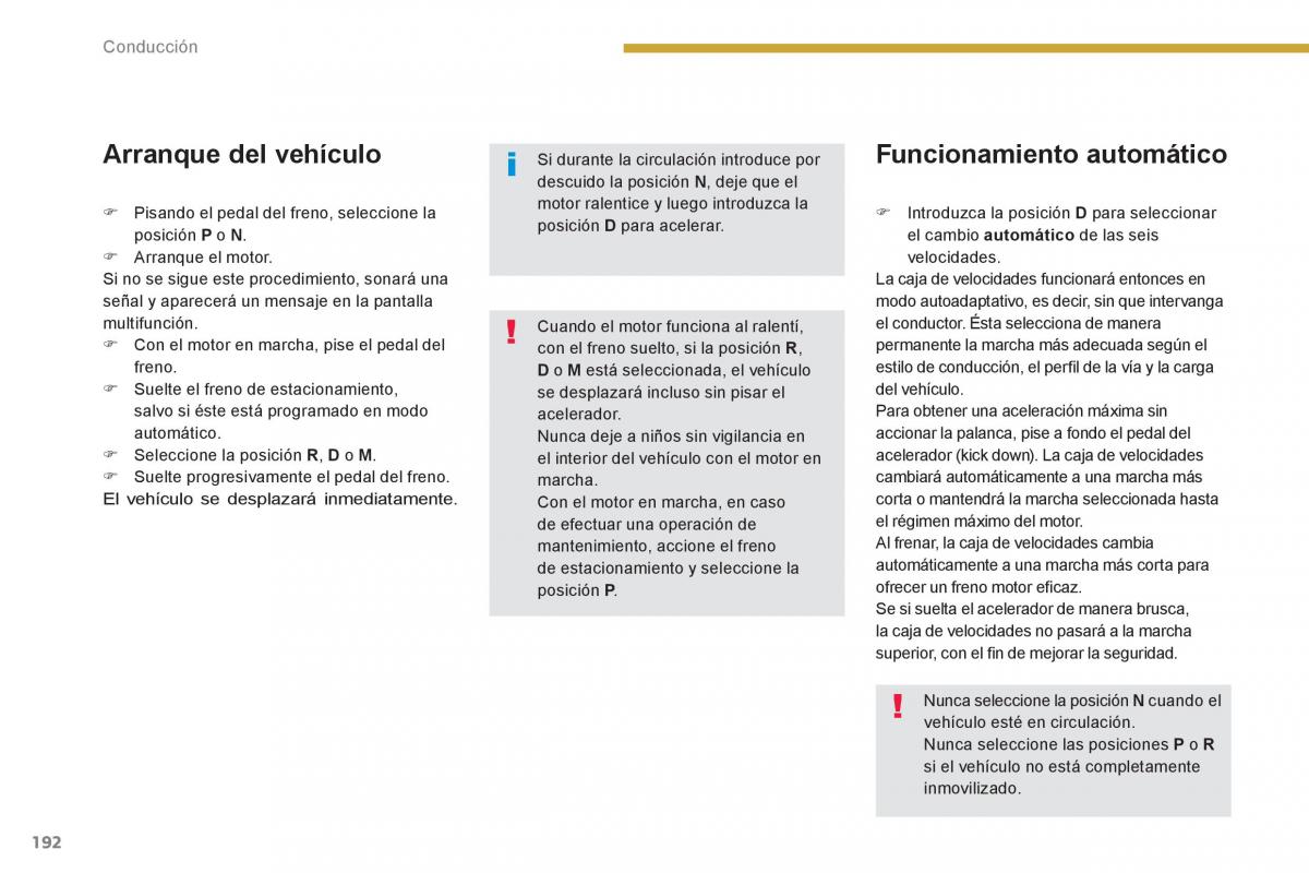 manual  Peugeot 5008 manual del propietario / page 194