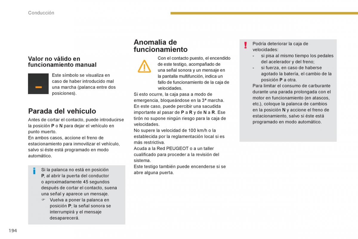 manual  Peugeot 5008 manual del propietario / page 196