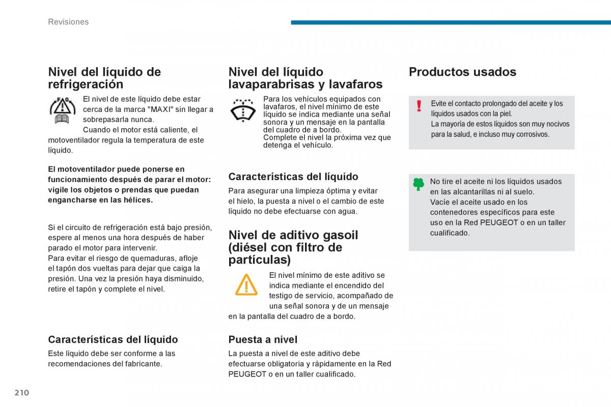 manual  Peugeot 5008 manual del propietario / page 212