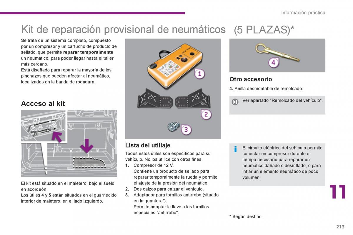 manual  Peugeot 5008 manual del propietario / page 215