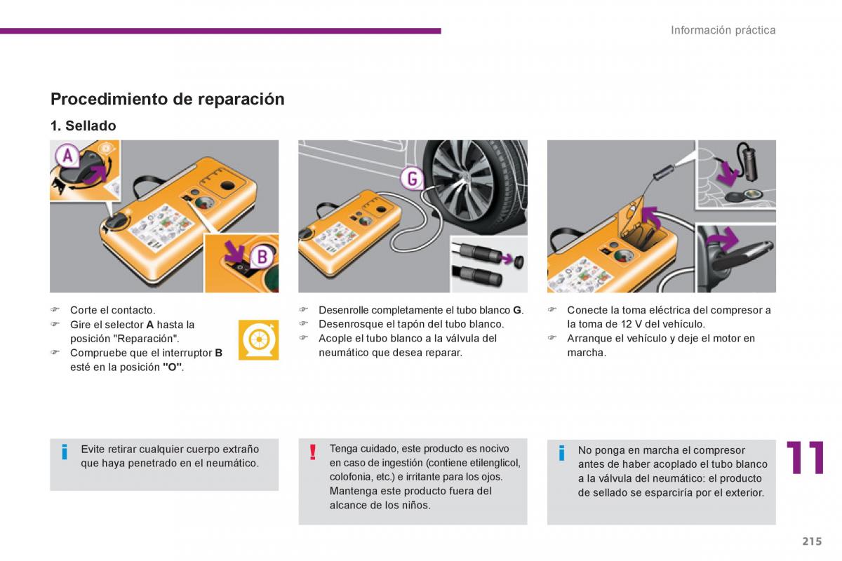 manual  Peugeot 5008 manual del propietario / page 217