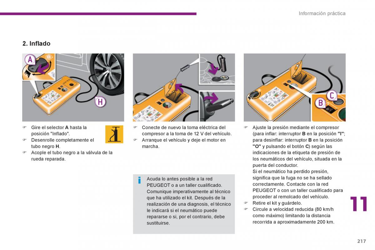 manual  Peugeot 5008 manual del propietario / page 219