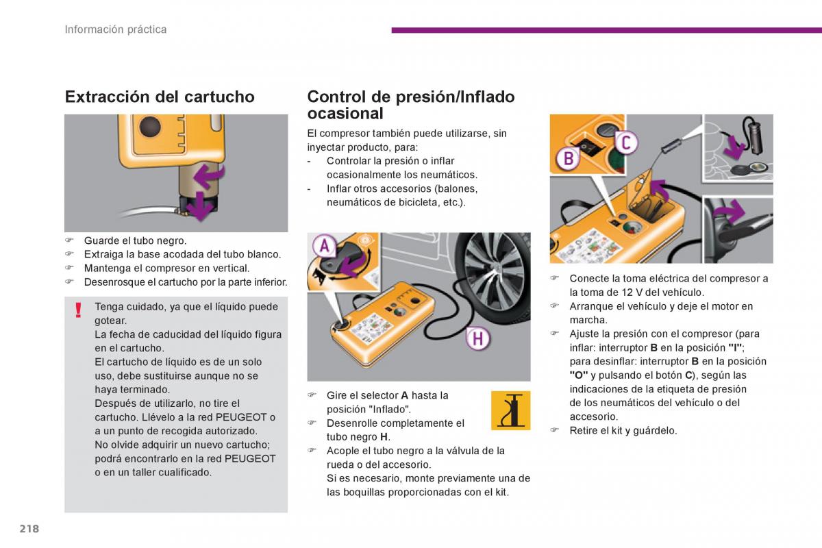 manual  Peugeot 5008 manual del propietario / page 220