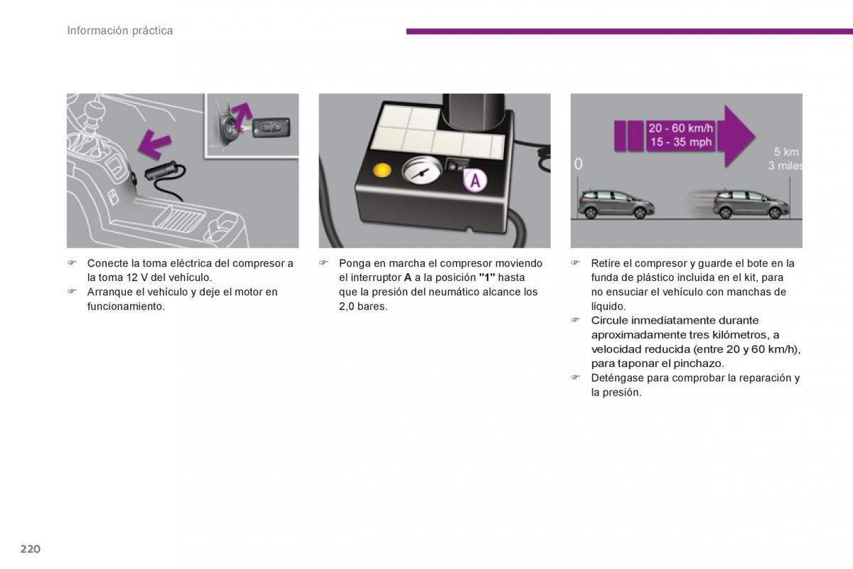 manual  Peugeot 5008 manual del propietario / page 222