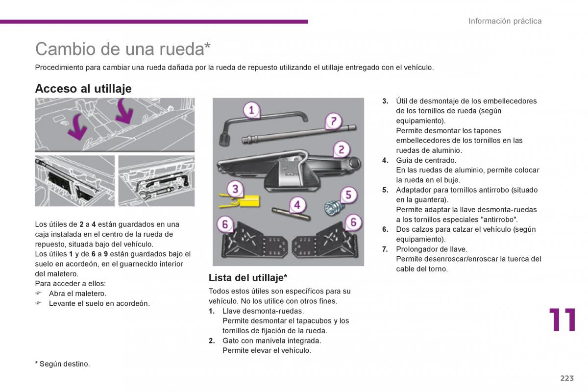 manual  Peugeot 5008 manual del propietario / page 225