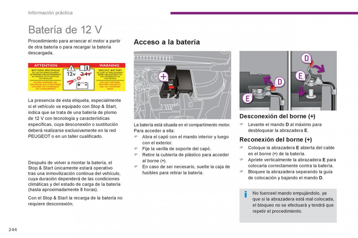 manual  Peugeot 5008 manual del propietario / page 246