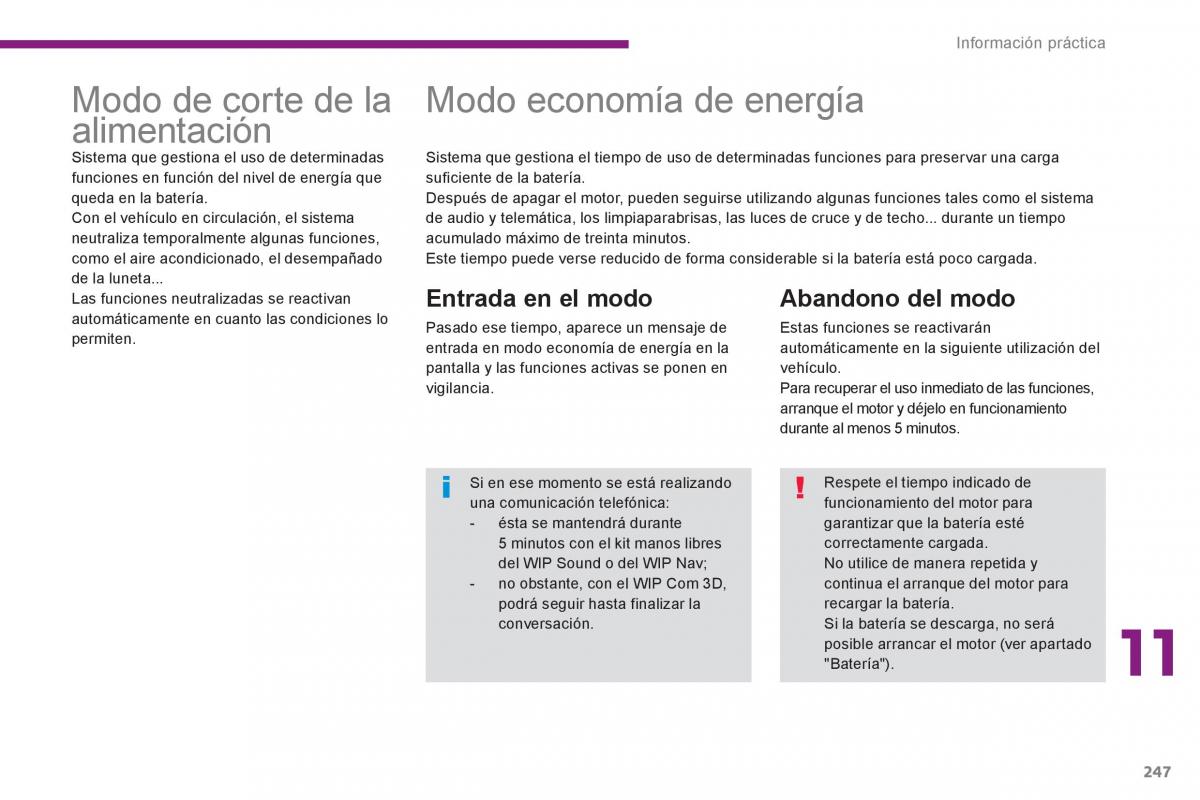 manual  Peugeot 5008 manual del propietario / page 249