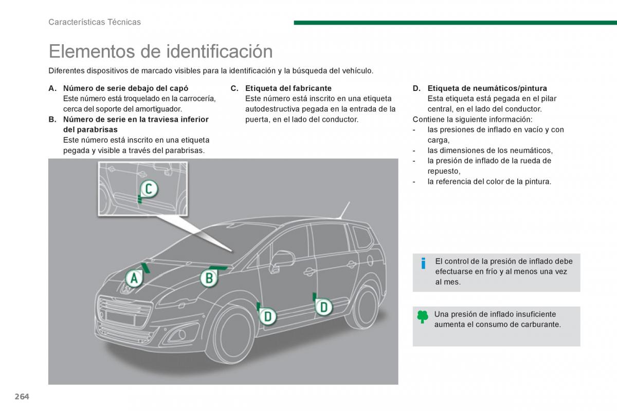 manual  Peugeot 5008 manual del propietario / page 266