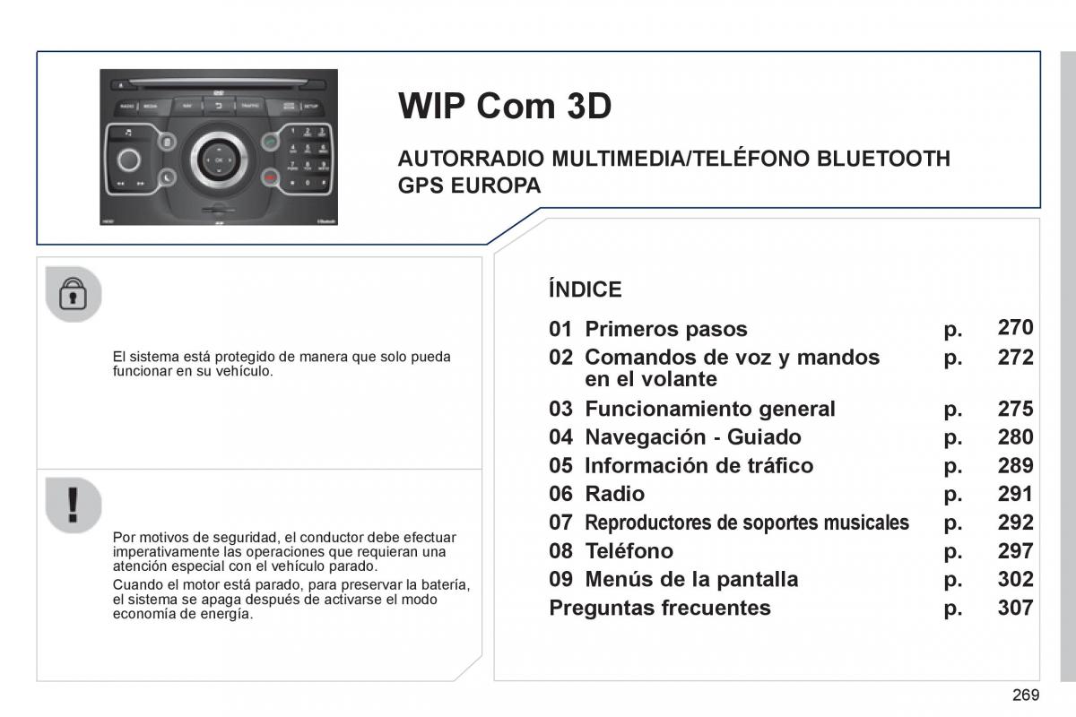 manual  Peugeot 5008 manual del propietario / page 271