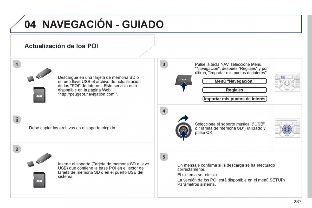 manual  Peugeot 5008 manual del propietario / page 289